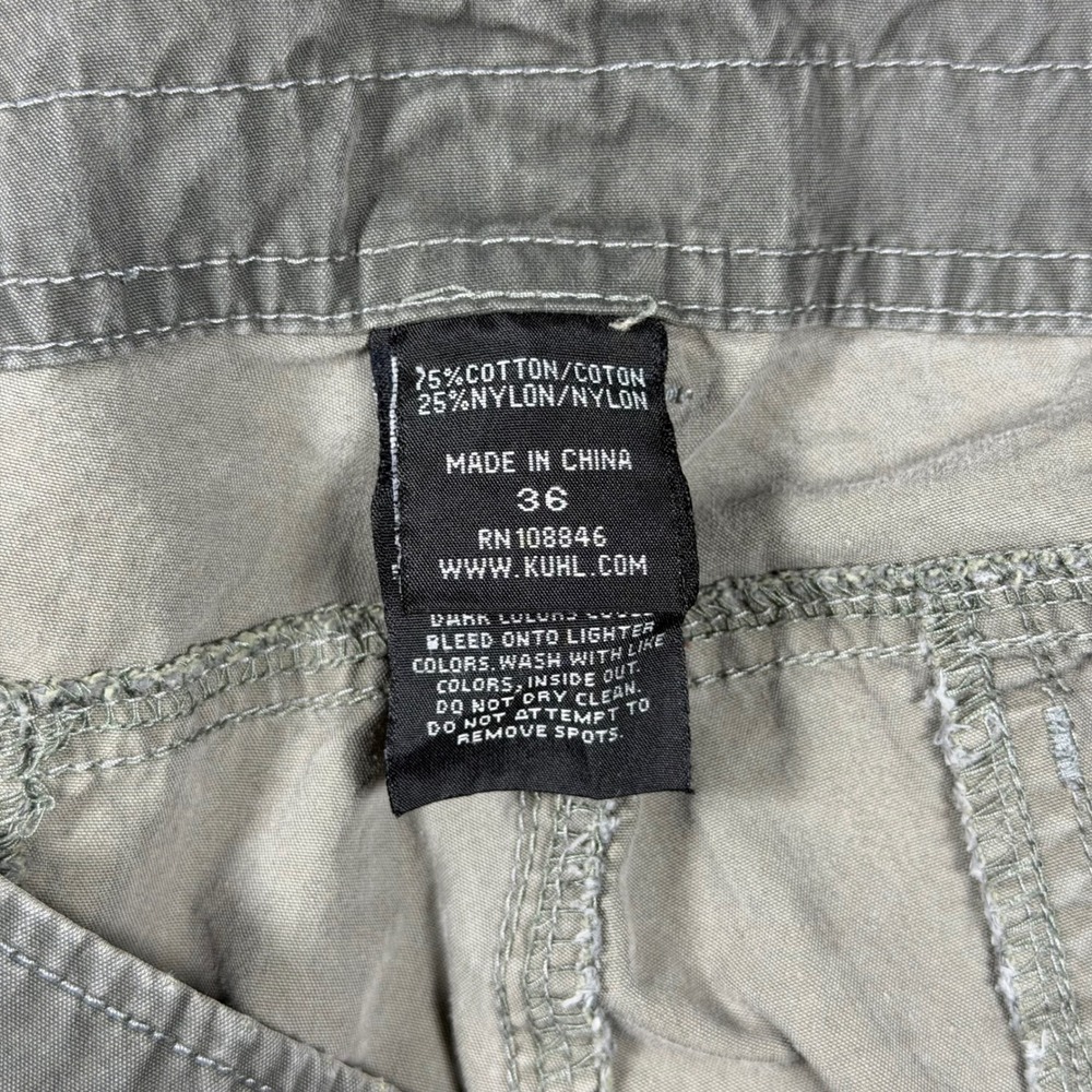 Kuhl Cargo Shorts Mens Size 36 Gray Green Pockets Outdoor Hiking Trail Gorpcore - Picture 7 of 11